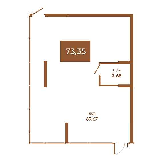 Коммерческое помещение №1, 73,35 м² — Чувства Мариуполь