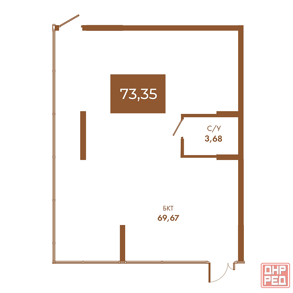 Коммерческое помещение №1, 73,35 м² — Чувства Мариуполь - изображение 1