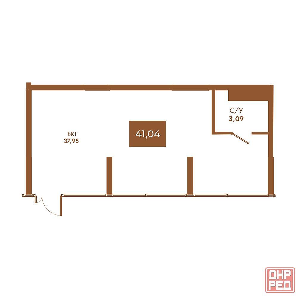 Коммерческое помещение №2, 41,04 м² — Чувства Мариуполь - изображение 1