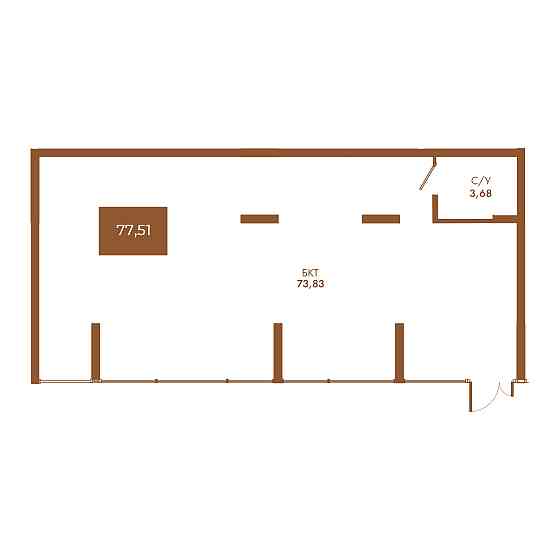Коммерческое помещение №5, 77,51 м² — Чувства Мариуполь