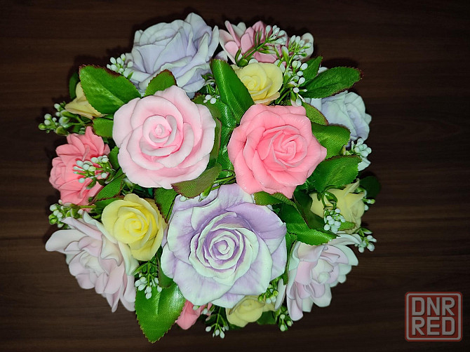 Подарочные букеты из мыльных роз и тюльпанов Донецк - изображение 4