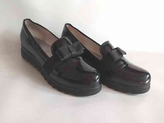 Лаковые черные туфли лоферы, 37 размер (стелька 24 см) Донецк