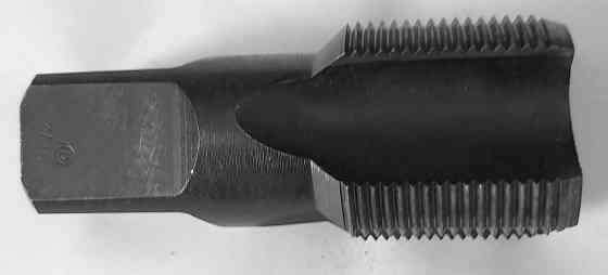 Метчик трубный G1 1/2" дюйма, ручной, №2, для глухих отверстий, У7А, 105/45 мм, СССР. Донецк