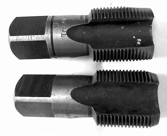 Метчик G1 3/8" дюйма, трубный, ручной, к-т, У7А, 105/45 мм, СССР. Донецк