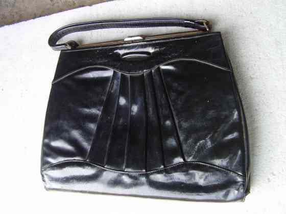 Сумочка женская ридикюль черная лакированная винтажная 60-е годы Донецк