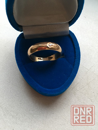 Обручальное золотое кольцо с бриллиантом Донецк - изображение 1