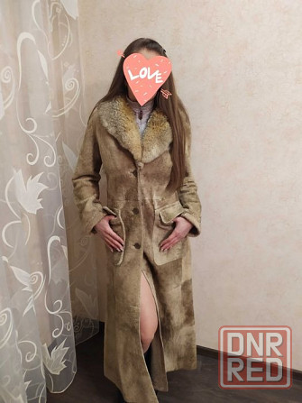 Продам пальто шуба из овчины+ лиса. Красивая, женственная, элегантная, утонченная модель. Внутри неб Донецк - изображение 1