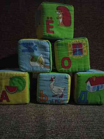Детские мягкие кубики с рисунками и буквами Донецк