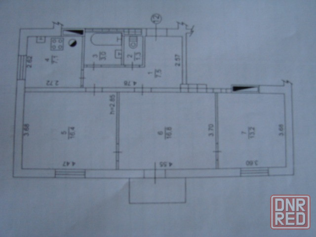 продам 3 комнатную квартиру 2/2 этаж 66,2 м.кв. Донецк - изображение 1