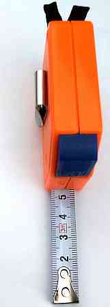 Рулетка 3 м, автостоп, стальная лента 13 мм, 2-х сторонняя разметка, оранжевая Макеевка