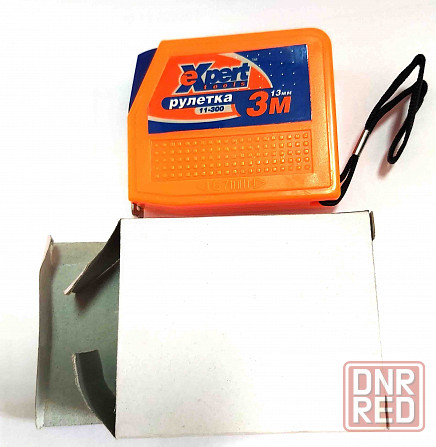 Рулетка 3 м, автостоп, стальная лента 13 мм, 2-х сторонняя разметка, оранжевая Макеевка - изображение 6