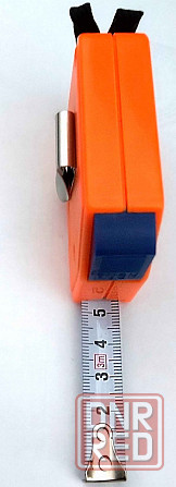 Рулетка 3 м, автостоп, стальная лента 13 мм, 2-х сторонняя разметка, оранжевая Макеевка - изображение 3
