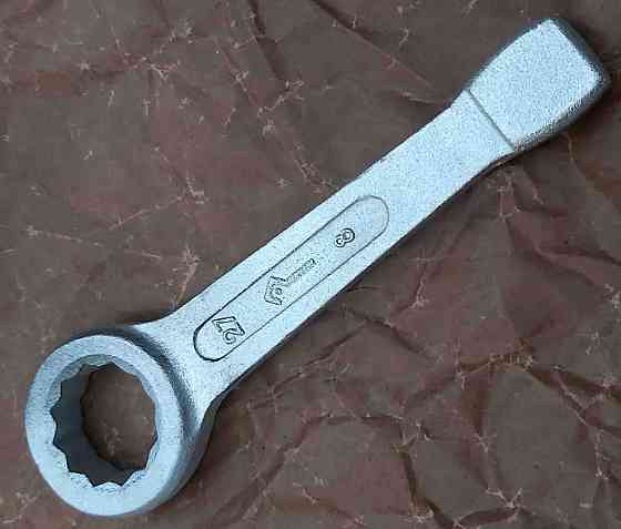 Ключ ударный 27 мм, накидной, кольцевой, односторонний, оцинкованный, Камышин, КЗСМИ, ТУ. Макеевка