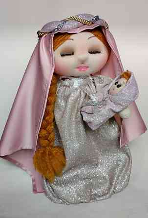 Кукла трикотажная ручная работа Дева Мария с младенцем Донецк