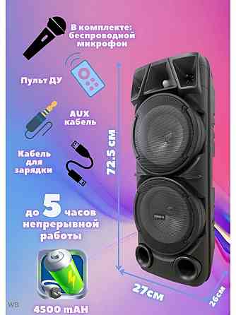 Портативная беспроводная колонка + микрофон + пульт ZQS 40Вт Подсветка Донецк
