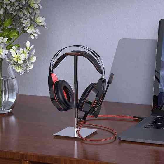 Наушники Игровые с LED подсветкой и микрофоном, гарнитура HOCO W102 Донецк