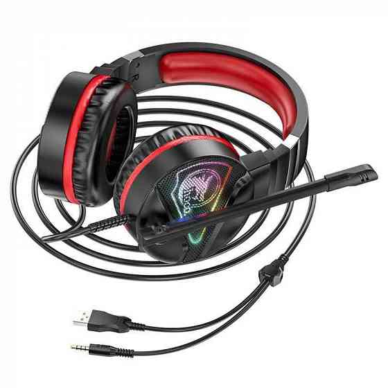 Наушники Игровые с RGB подсветкой и микрофоном, гарнитура HOCO W104 Донецк