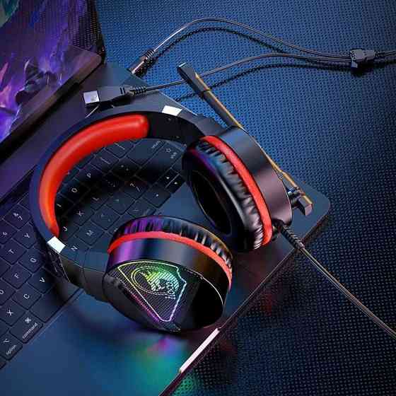 Наушники Игровые с RGB подсветкой и микрофоном, гарнитура HOCO W104 Донецк