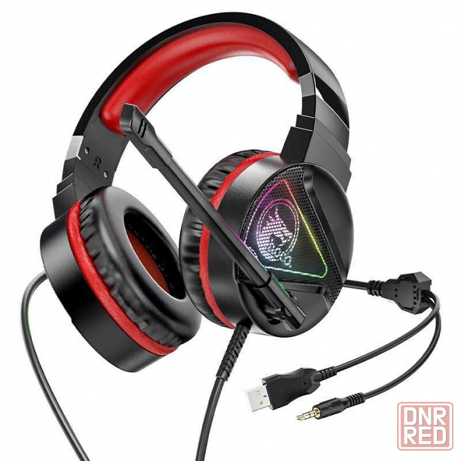 Наушники Игровые с RGB подсветкой и микрофоном, гарнитура HOCO W104 Донецк - изображение 2