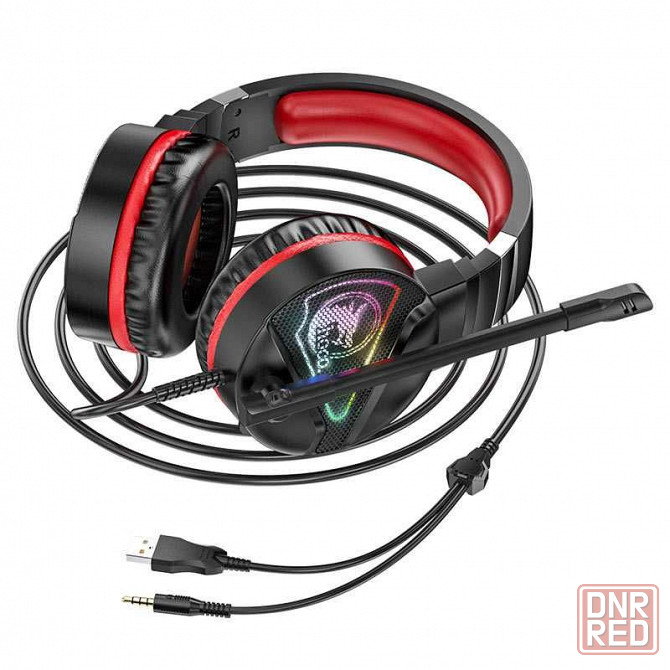 Наушники Игровые с RGB подсветкой и микрофоном, гарнитура HOCO W104 Донецк - изображение 3