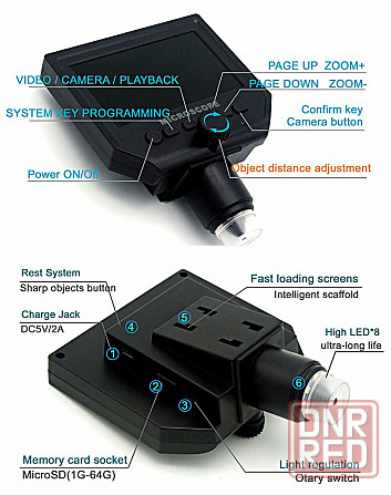 Микроскоп с экраном - G600, электронный, цифровой, USB Донецк - изображение 5