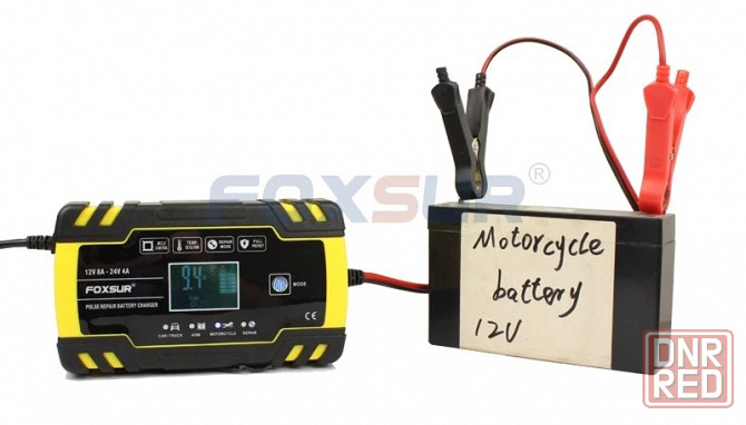 Автоматическое импульсное зарядное устройство для автомобильного аккумулятора Foxsur 12V-24V 8A Горловка - изображение 3
