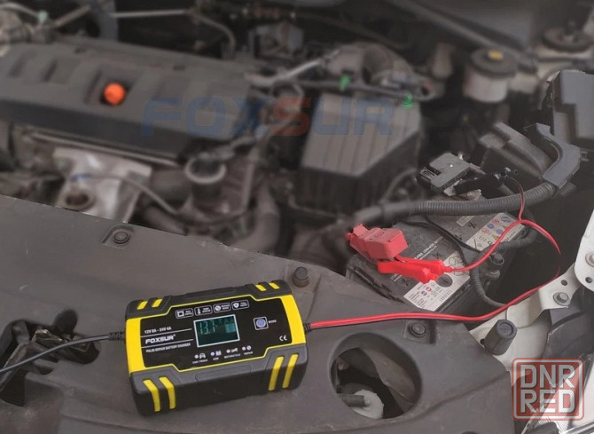 Автоматическое импульсное зарядное устройство для автомобильного аккумулятора Foxsur 12V-24V 8A Горловка - изображение 2