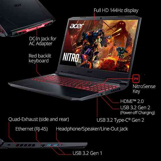 Ноутбук Acer Nitro 5 AN515-57-79TD Gaming Notebook (i7-11800H |8 |512 GB | NVIDIA GeForce RTX 3050Ti Донецк