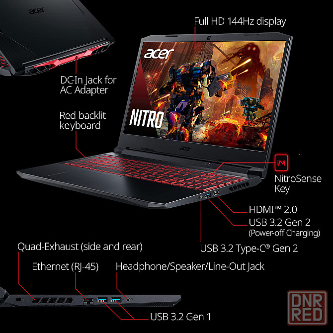 Ноутбук Acer Nitro 5 AN515-57-79TD Gaming Notebook (i7-11800H |8 |512 GB | NVIDIA GeForce RTX 3050Ti Донецк - изображение 1