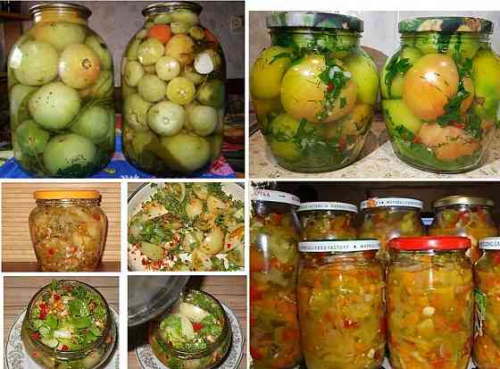 Домашняя консервация помидоры, кабачки, варенье из мяты Донецк
