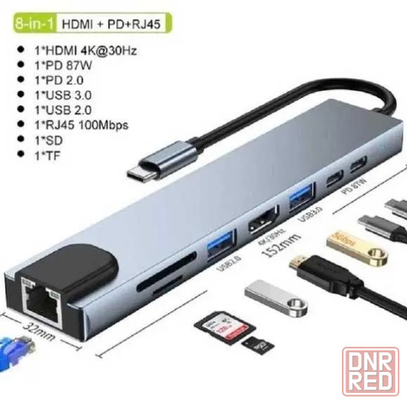 Док-станция USB Type-C разветвитель на HDMI 4K Донецк - изображение 1