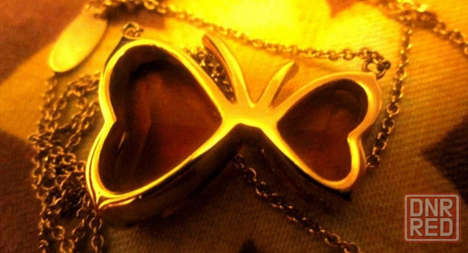 Кулон Бабочка медового цвета с кристаллами Swarovski Донецк - изображение 3