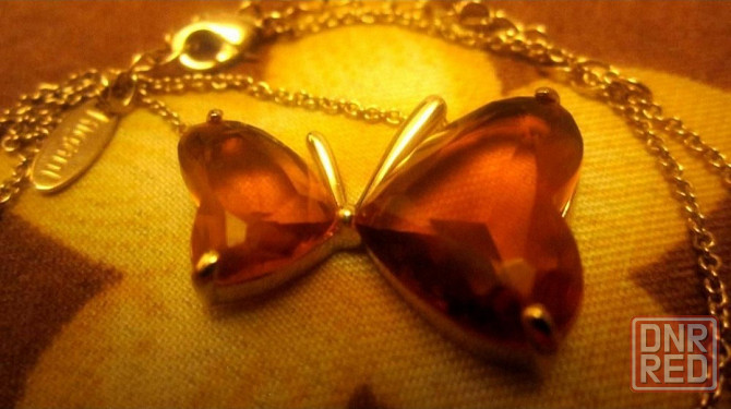 Кулон Бабочка медового цвета с кристаллами Swarovski Донецк - изображение 1