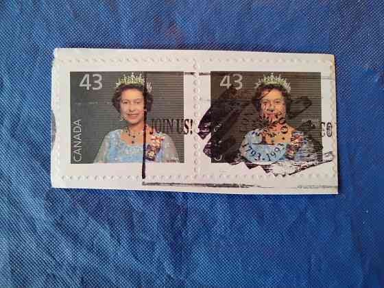 Почтовые марки Канады и США . Б/У - вырезанные с конвертов . Макеевка