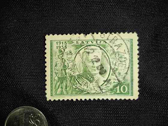 Почтовая марка латвийской республики 1938 года . . Макеевка