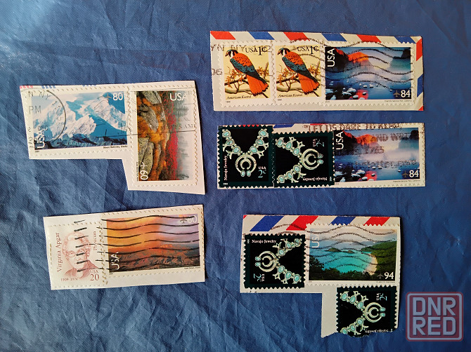 Почтовые марки Канады и США . Б/У - вырезанные с конвертов . Макеевка - изображение 4