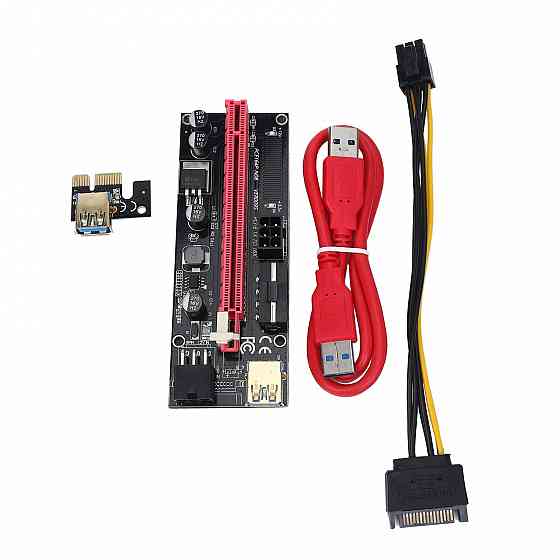 Райзер для видеокарты 009s MOLEX 6 PIN SATA PCI-E 1X - 16X Донецк