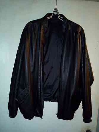 Куртка кожаная , весна-осень , цвет черный , размер 48 Макеевка