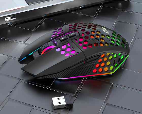 Беспроводная оптическая аккумуляторная мышь с RGB подсветкой Донецк
