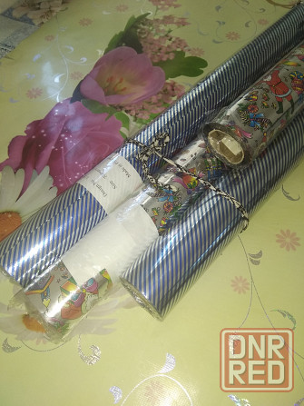 Бумага упаковочная для подарков и цветов , размер рулона 70 см на 3 метра . Макеевка - изображение 4