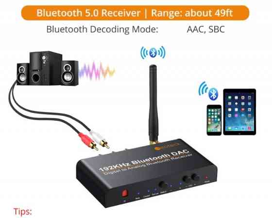 Цифро-аналоговый преобразователь (ЦАП) Hi-Res 192 кГц Bluetooth Донецк