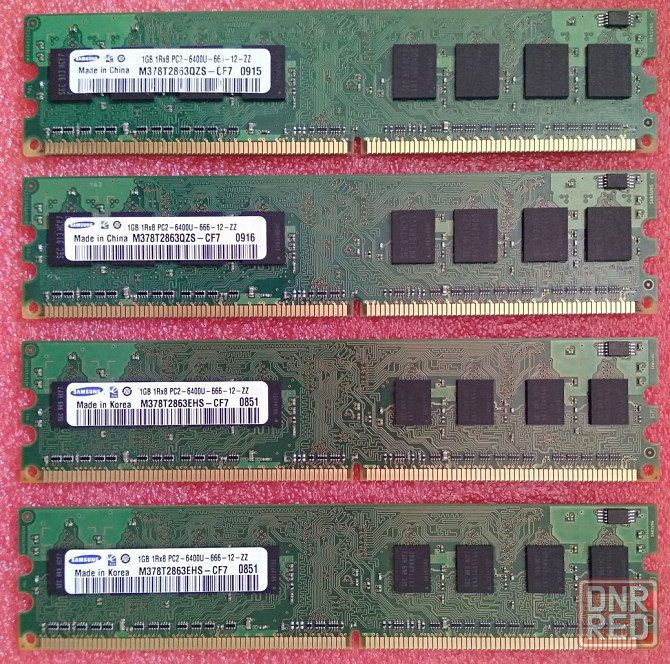 DDR2 1Gb+1Gb+1Gb+1Gb (PC2-6400) 800MHz - ОДНОСТОРОННИЕ - Samsung DDR2 4Gb Донецк - изображение 1