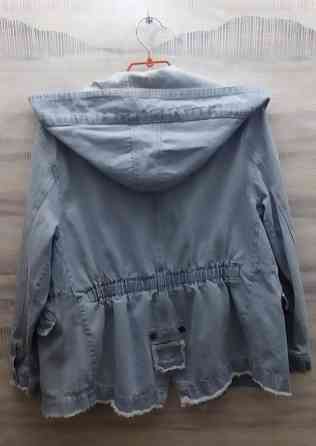 Куртка джинсовая зимняя на подстежке с капюшоном Донецк