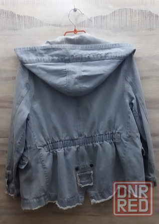 Куртка джинсовая зимняя на подстежке с капюшоном Донецк - изображение 2