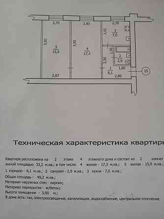 Продается 2х комнатная квартира в Центре города Луганск, площадь ВОВ 4 Луганск