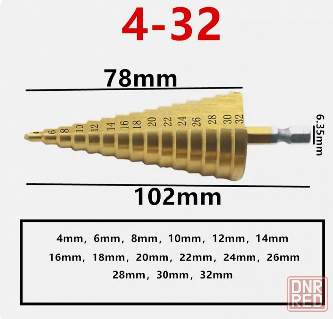 Сверло ступенчатое 4-32мм. Донецк - изображение 1
