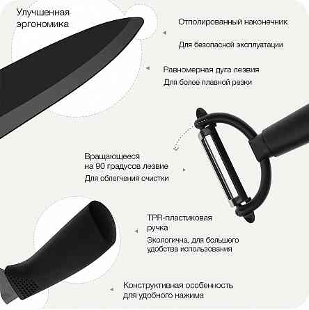 Ножи керамические в наборе Xiaomi Huo Hou Nano Ceramic Knife Set 4 in 1 HU0010 Макеевка