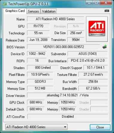 ASUS EAH4850 TOP/HTDI/512M (Radeon HD 4850 / PCI-E 2.0 x16) (есть подсветка , диоды)) Донецк
