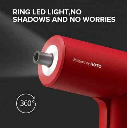 Отвертка электрическая Xiaomi HOTO Electric Screwdriver Gun QWLSD008 LED подсветка, Red Макеевка