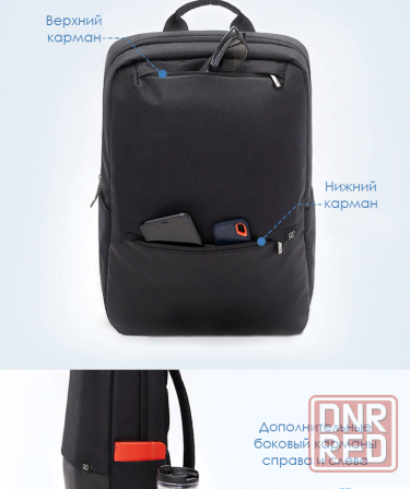 Рюкзак Xiaomi 90 Points NINETYGO Fashion Business Backpack (черный) FBB Макеевка - изображение 4